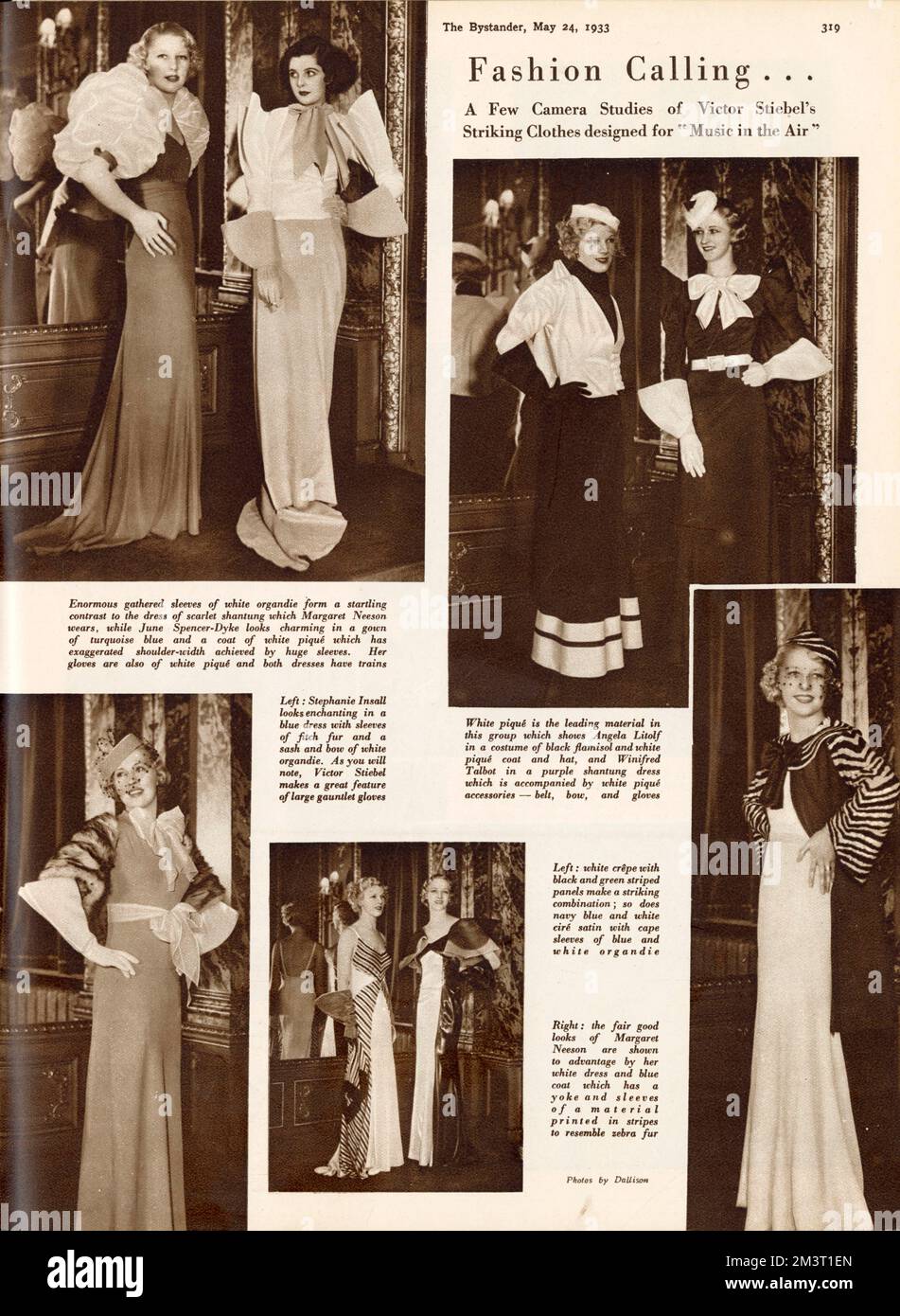 Costumi suggestivi progettati da Victor Stiebel per il musical, Music in the Air, con Mary Ellis. Foto Stock