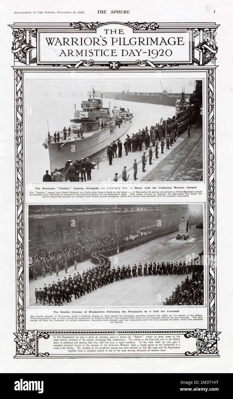 Supplemento speciale The Sphere Unknown Warrior (pagina 1) Foto Stock