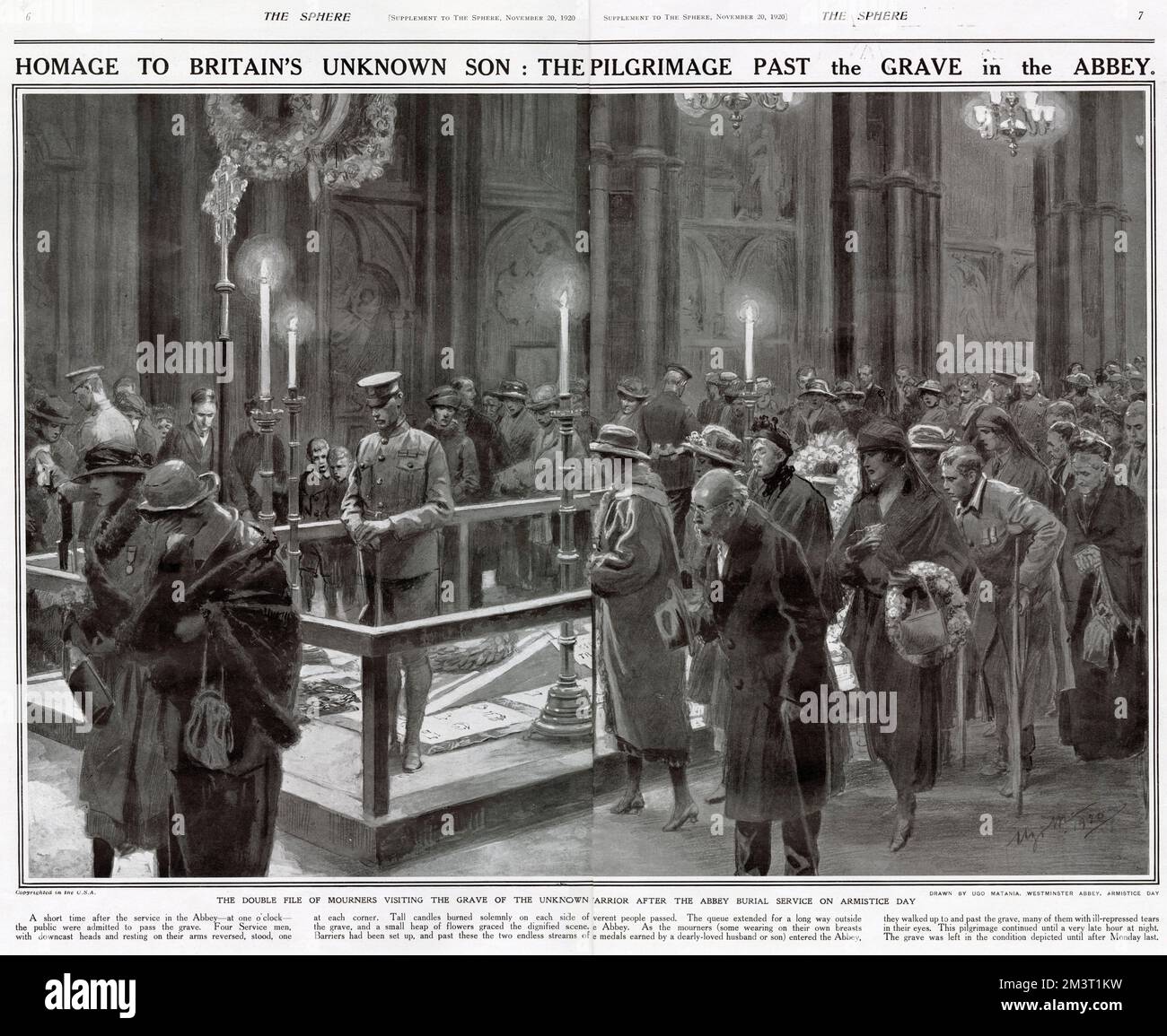 Pellegrinaggio oltre il Guerriero sconosciuto, 1920 Foto Stock