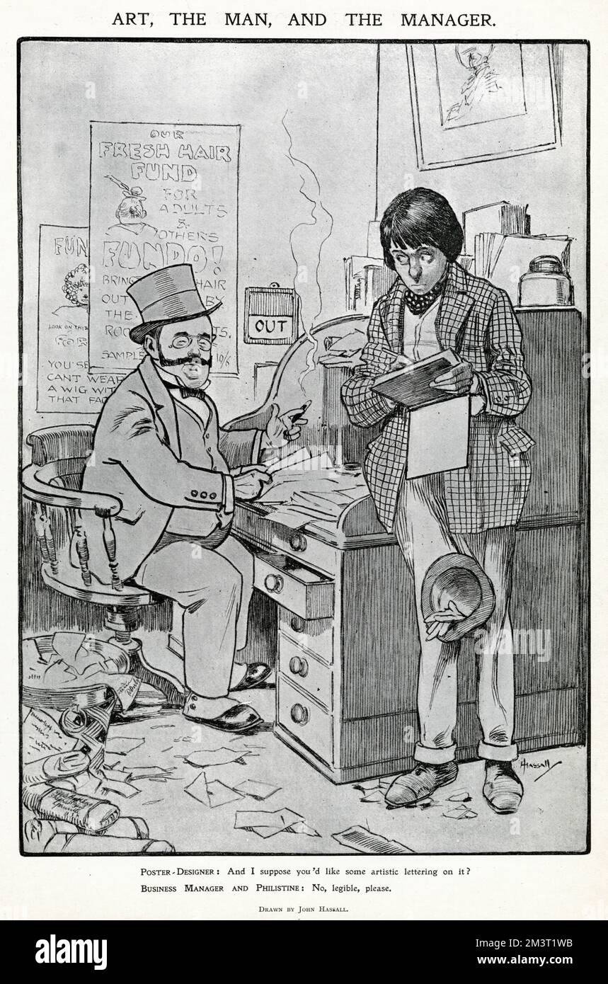Art, The Man and the Manager di John Hassall Foto Stock