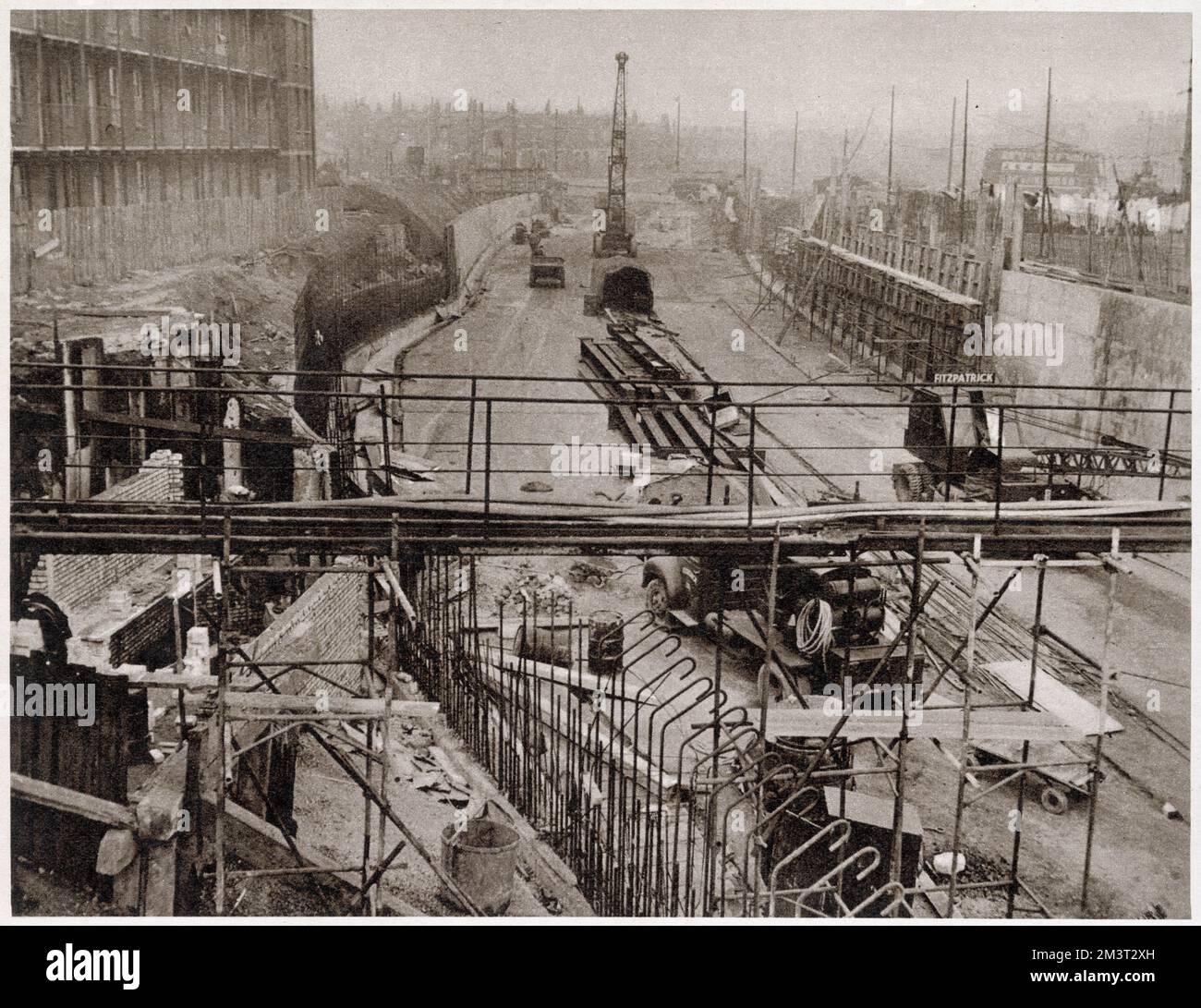 Lavori sul nuovo approccio settentrionale al tunnel Blackwall Foto Stock