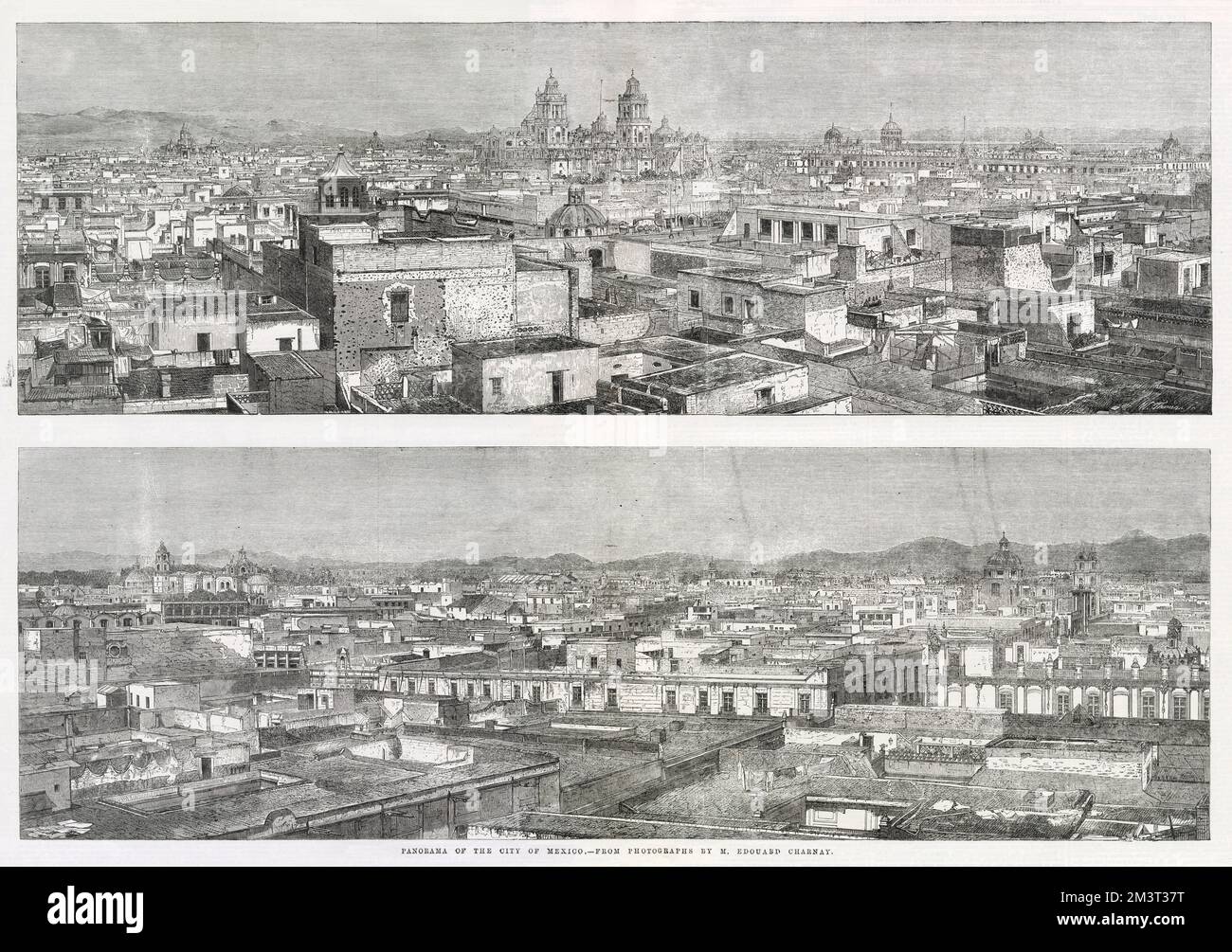 Due panorami su città del Messico, Messico Foto Stock