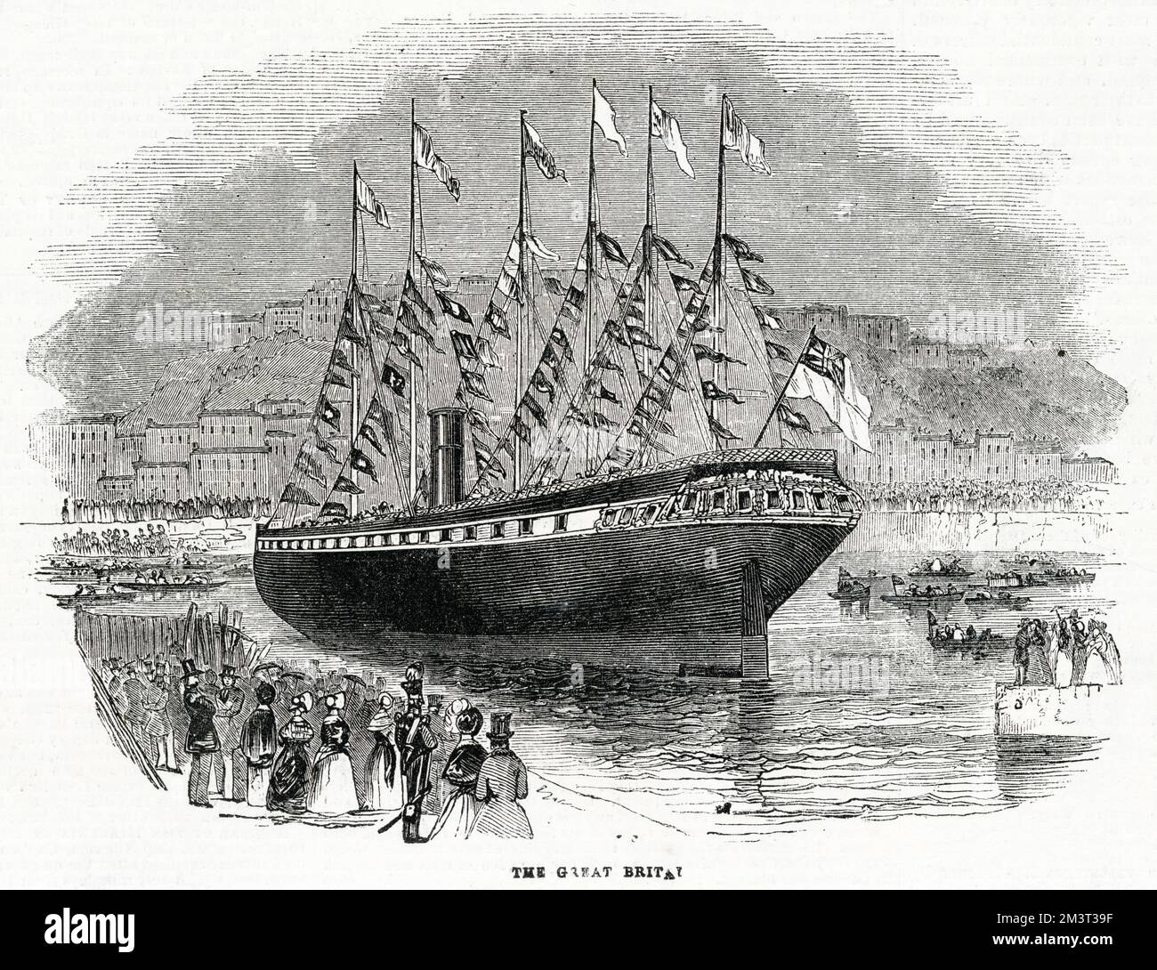 Lancio della SS Great Britain a Bristol 1843 Foto Stock