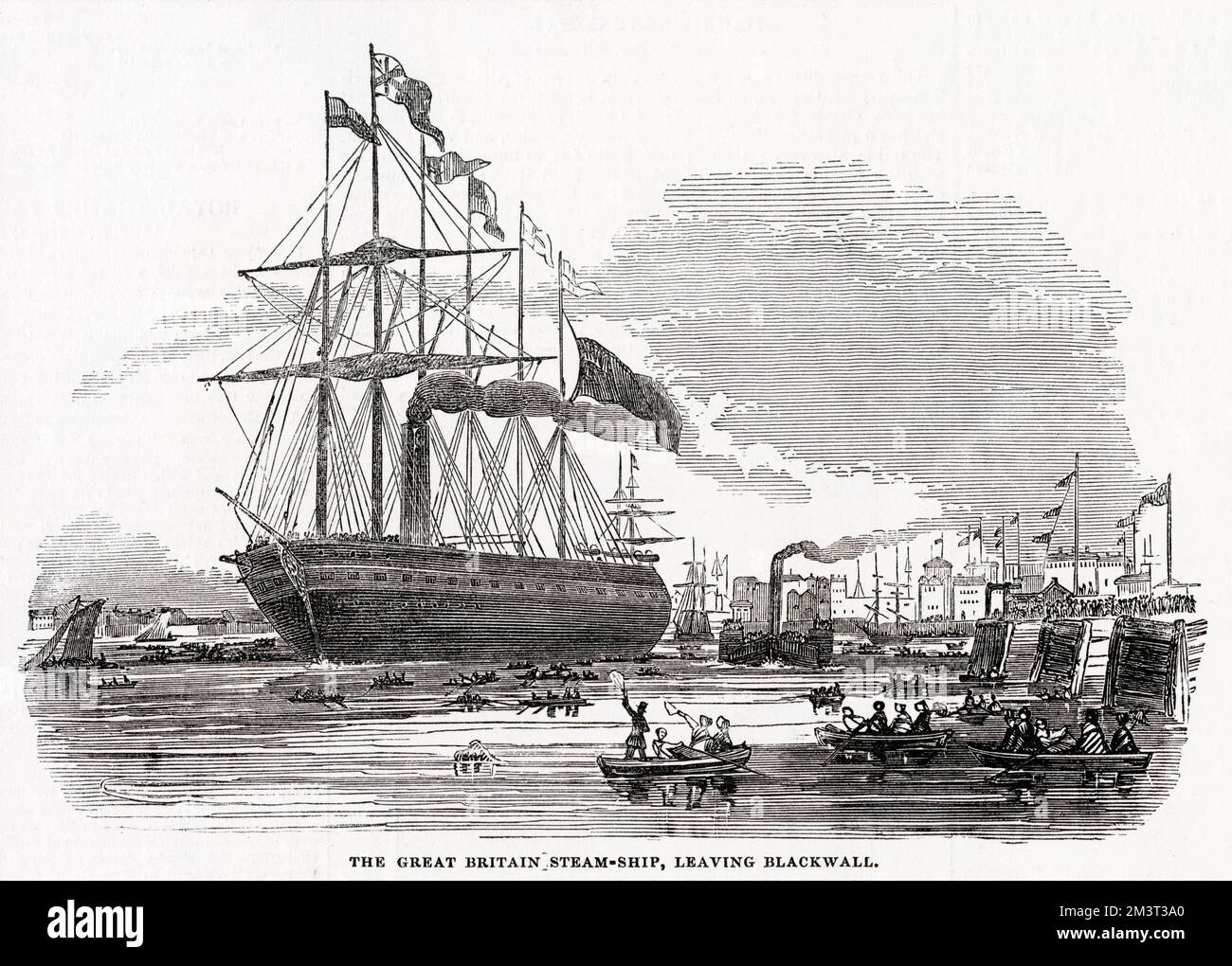 SS Great Britain che lascia Blackwall 1845 Foto Stock