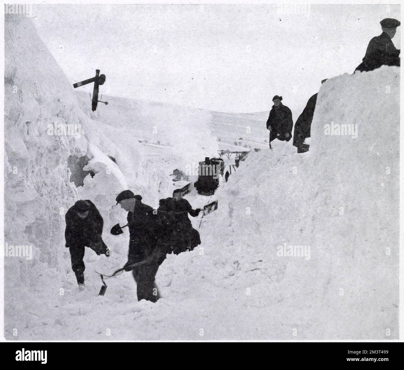 Inverno nella natura selvaggia del Westmorland - 1947 neve Foto Stock