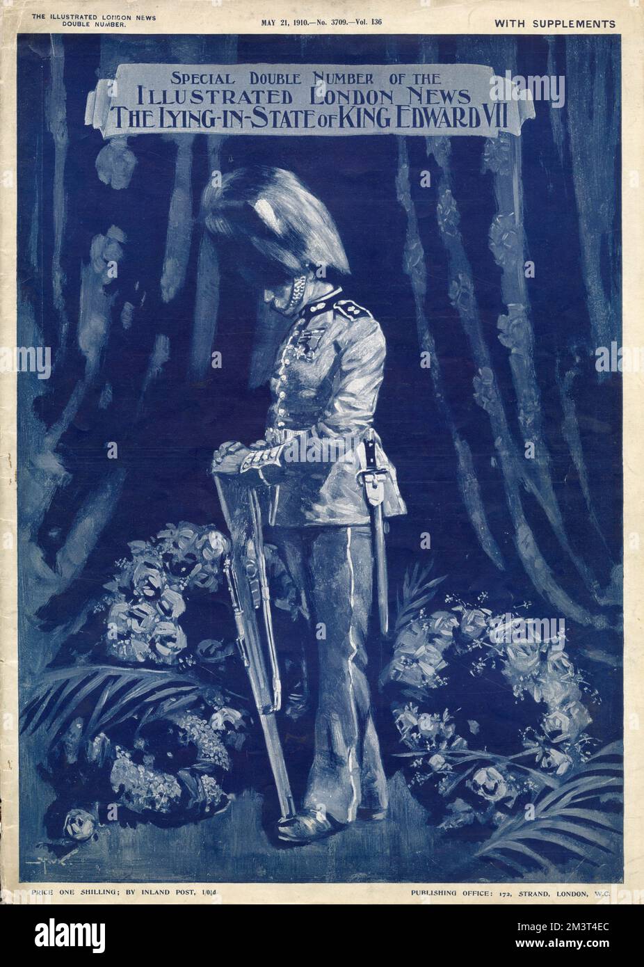 Supplemento di copertina del 'The Illustrated London News' in memoria di Re Edoardo VII Data: Maggio 1910 Foto Stock