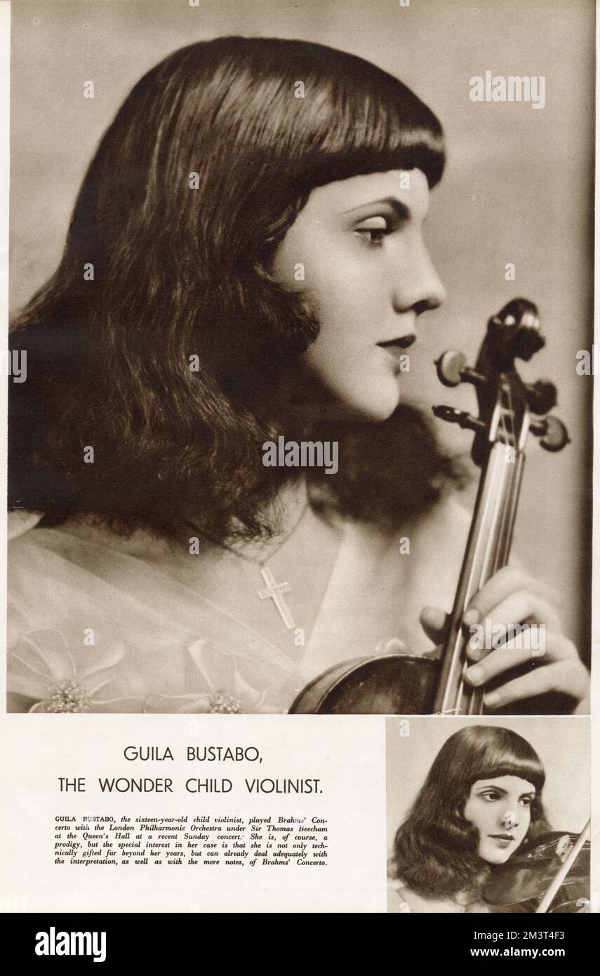 Guila Bustabo (1916 - 2002), nata Terassina Bustabo, importante concerto americano e recital violinista. Foto Stock