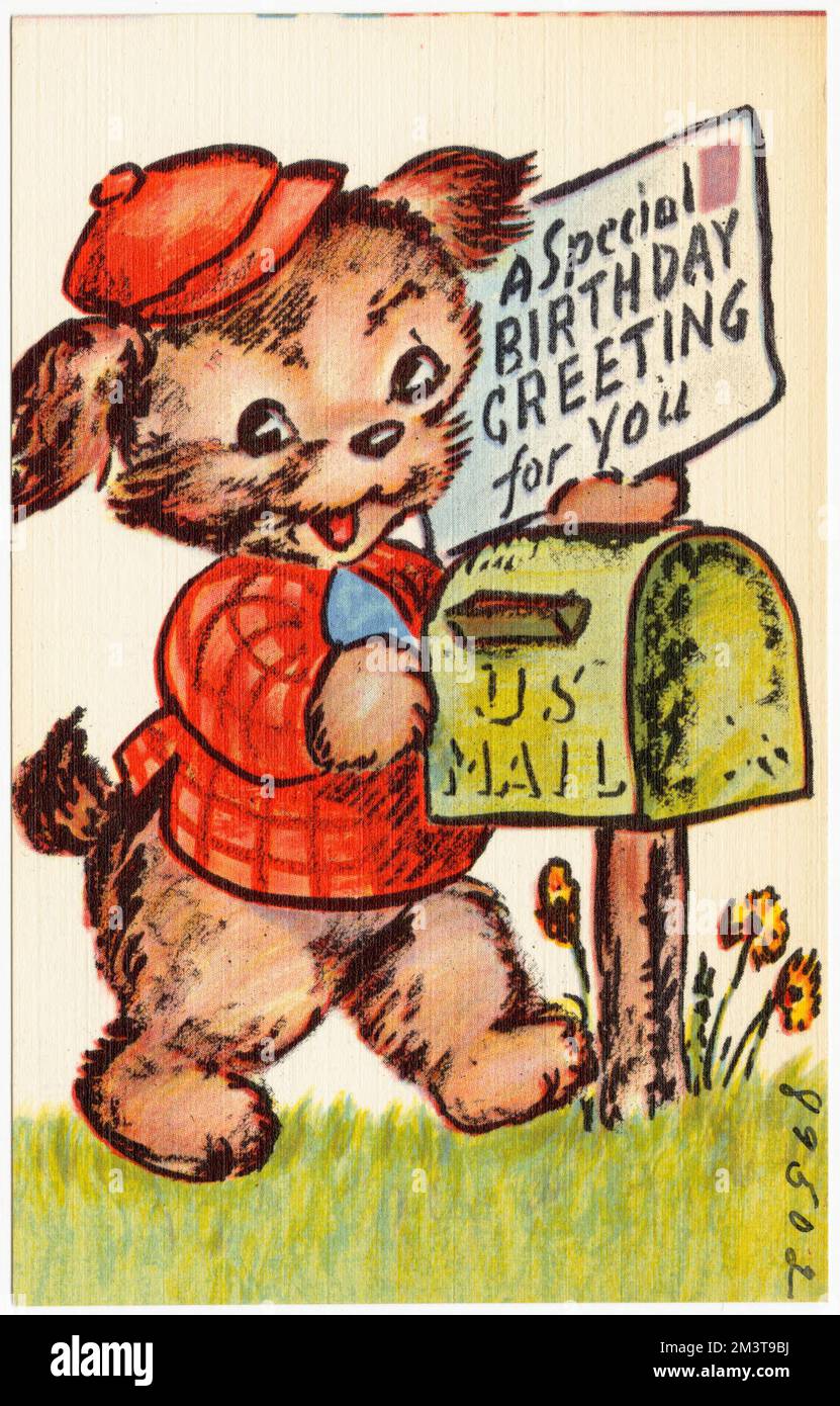 Scientific Shoe fitters, Bloomfield, N. J., Caldwell, N. J., Un saluto speciale di compleanno a voi, Tichnor Brothers Collection, cartoline degli Stati Uniti Foto Stock