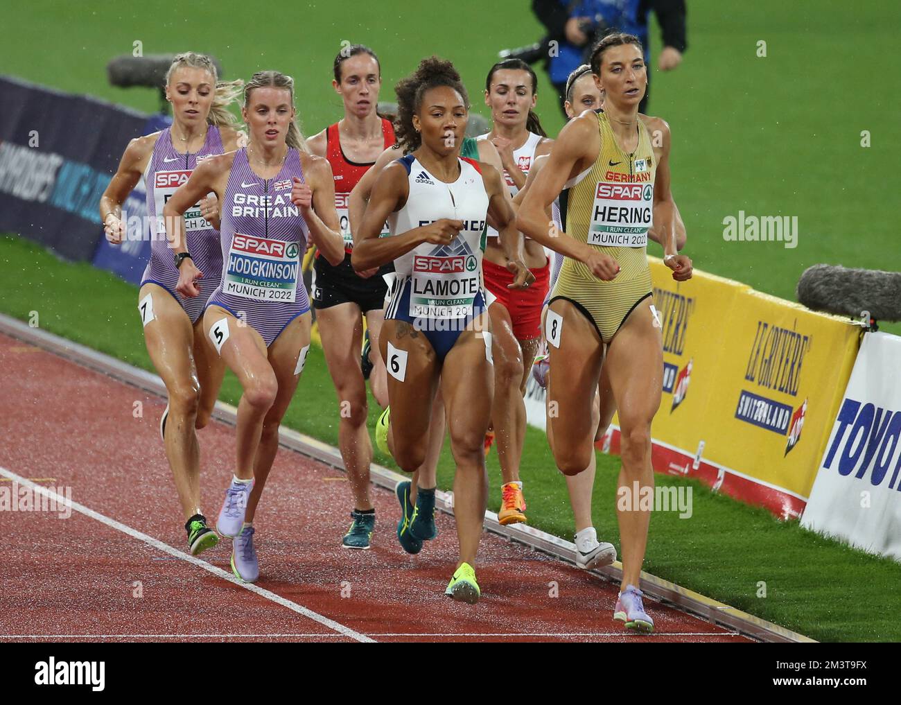 BELL Alexandra , HODGKINSON Keely di Gran Bretagna, HOFFMANN Lore della Suisse Renelle Lamote di Francia, WIELGOSZ Anna di Polonia, REEKIE Jemma di Gran Bretagna e HERING Christina di Germania Women's 800m durante il Campionato europeo di Atletica 2022 il 17 agosto 2022 a Monaco di Baviera, Germania. Foto di Laurent Lairys DPPI Foto Stock