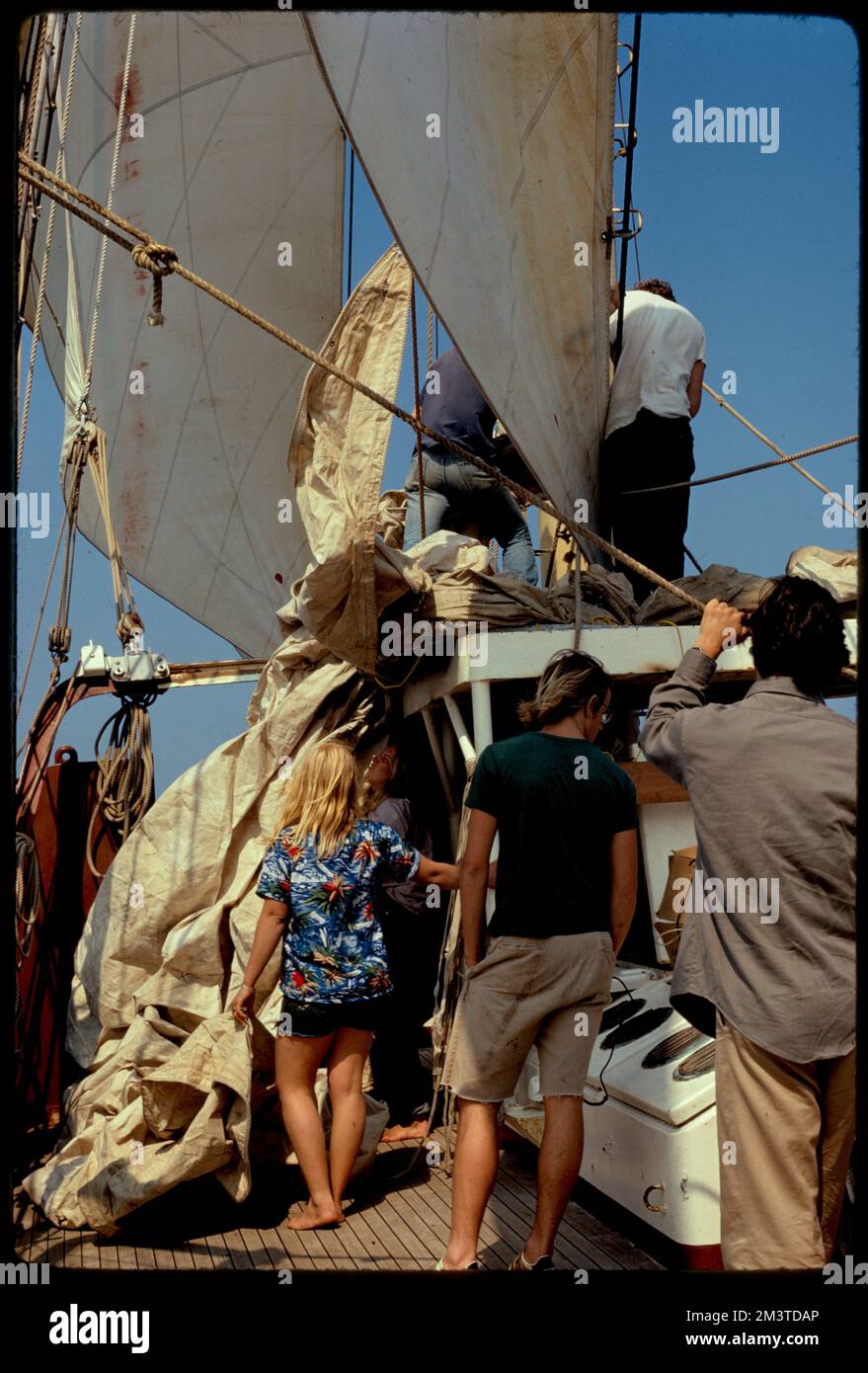 Vela , Barche a vela, vela, equipaggiamento per le navi & armamento, Westward Schooner : 1961. Fotografie di Ernst Halberstadt Foto Stock