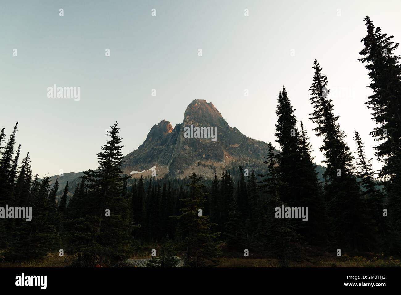 il washington pass si affaccia vicino all'entrata orientale del parco nazionale delle cascate settentrionali nel nord centrale di washington. Foto Stock