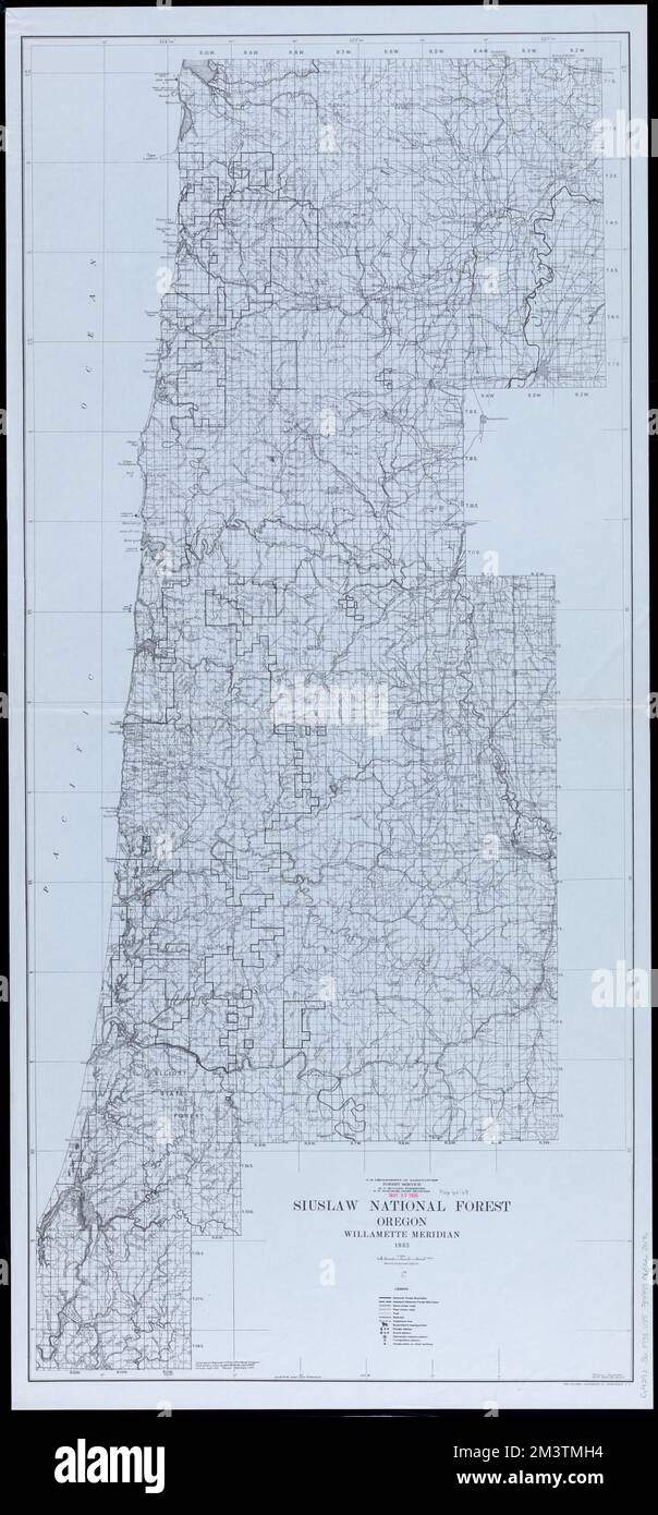 Siuslaw National Forest, Oregon, Siuslaw National Forest OR., Maps Norman B. Leventhal Map Center Collection Foto Stock