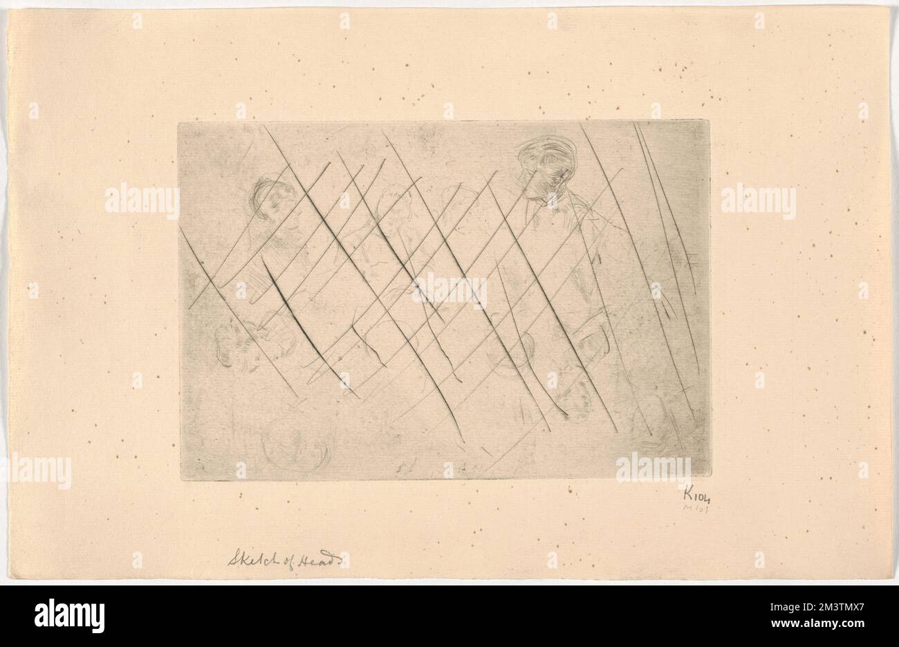 Schizzo delle teste , Anatomia delle teste. James McNeill Whistler (1834-1903). Litografie Foto Stock