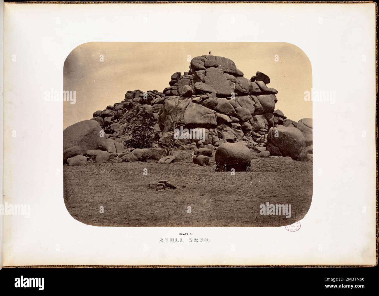 Cranio roccia. , Boulders, Rock Formations, Union Pacific Railroad Company. Fotografie dell'Occidente americano Foto Stock