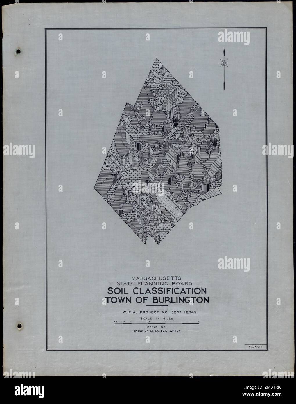 Classificazione del suolo Città di Burlington , strade, città, mappatura dell'uso del suolo, mappatura del suolo, Stati Uniti. Works Progress Administration, Stati Uniti. Amministrazione dei progetti di lavoro. Massachusetts. Consiglio di pianificazione statale Foto Stock