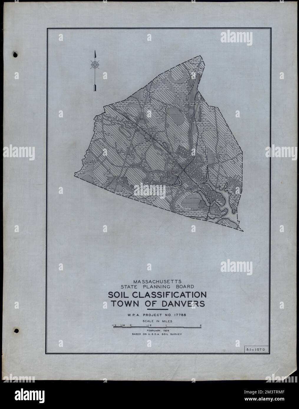 Classificazione del suolo Città di Danvers , strade, città, cartografia dell'uso del suolo, cartografia del suolo, Stati Uniti. Works Progress Administration, Stati Uniti. Amministrazione dei progetti di lavoro. Massachusetts. Consiglio di pianificazione statale Foto Stock