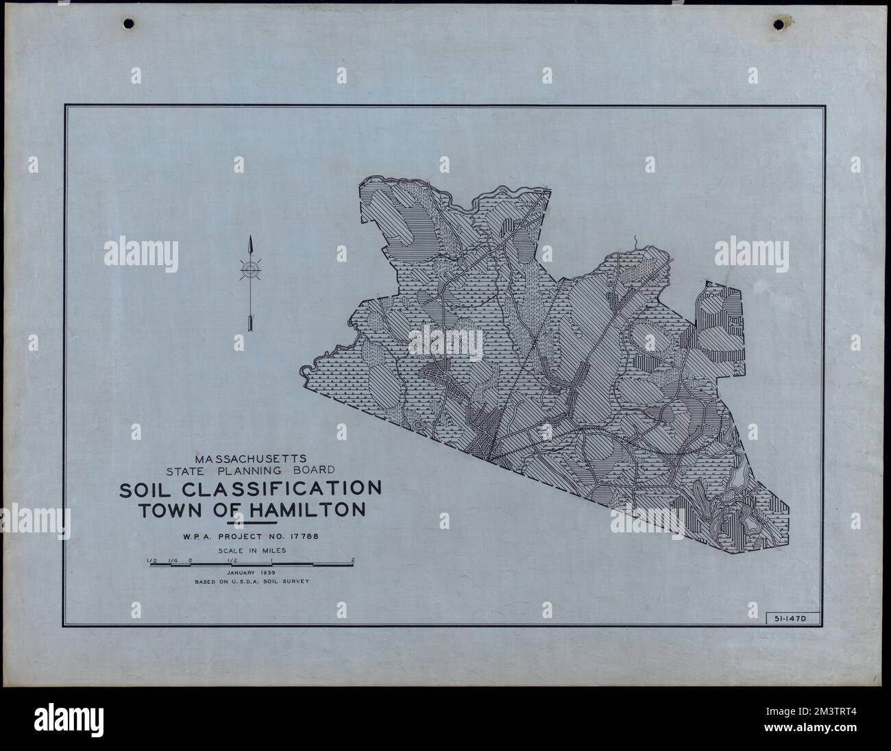 Classificazione del suolo Città di Hamilton , strade, città, mappatura dell'uso del suolo, mappatura del suolo, Stati Uniti. Works Progress Administration, Stati Uniti. Amministrazione dei progetti di lavoro. Massachusetts. Consiglio di pianificazione statale Foto Stock