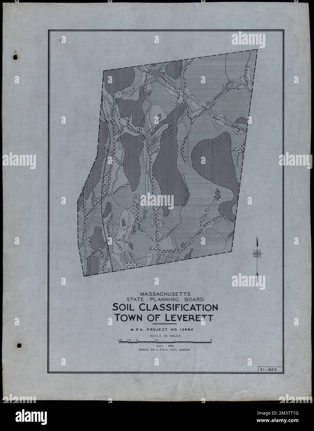 Classificazione del suolo Città di Leverett , strade, città, cartografia dell'uso del suolo, cartografia del suolo, Stati Uniti. Works Progress Administration, Stati Uniti. Amministrazione dei progetti di lavoro. Massachusetts. Consiglio di pianificazione statale Foto Stock