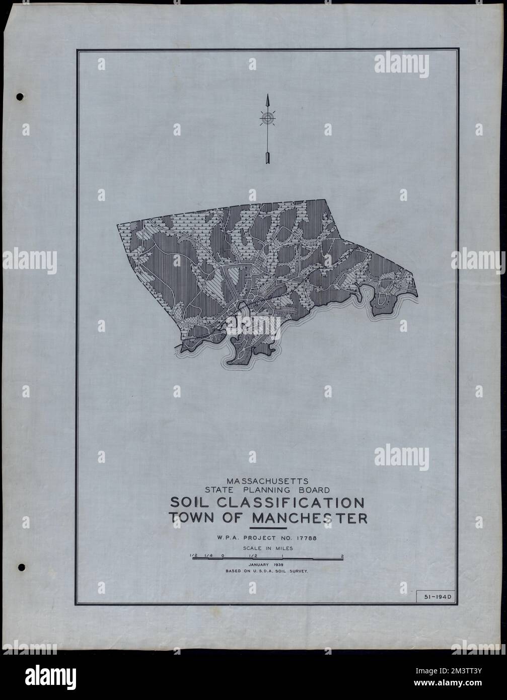 Classificazione del suolo Città di Manchester , strade, città, mappatura dell'uso del suolo, mappatura del suolo, Stati Uniti. Works Progress Administration, Stati Uniti. Amministrazione dei progetti di lavoro. Massachusetts. Consiglio di pianificazione statale Foto Stock