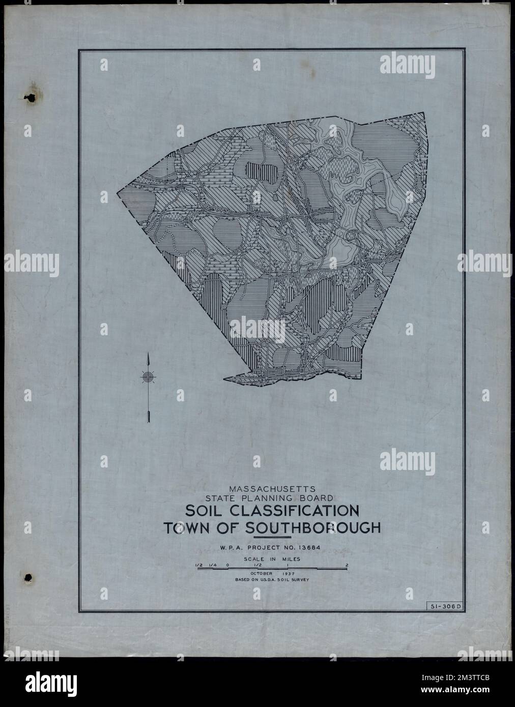 Classificazione del suolo Città di Southborough , strade, città, mappatura dell'uso del suolo, mappatura del suolo, Stati Uniti. Works Progress Administration, Stati Uniti. Amministrazione dei progetti di lavoro. Massachusetts. Consiglio di pianificazione statale Foto Stock