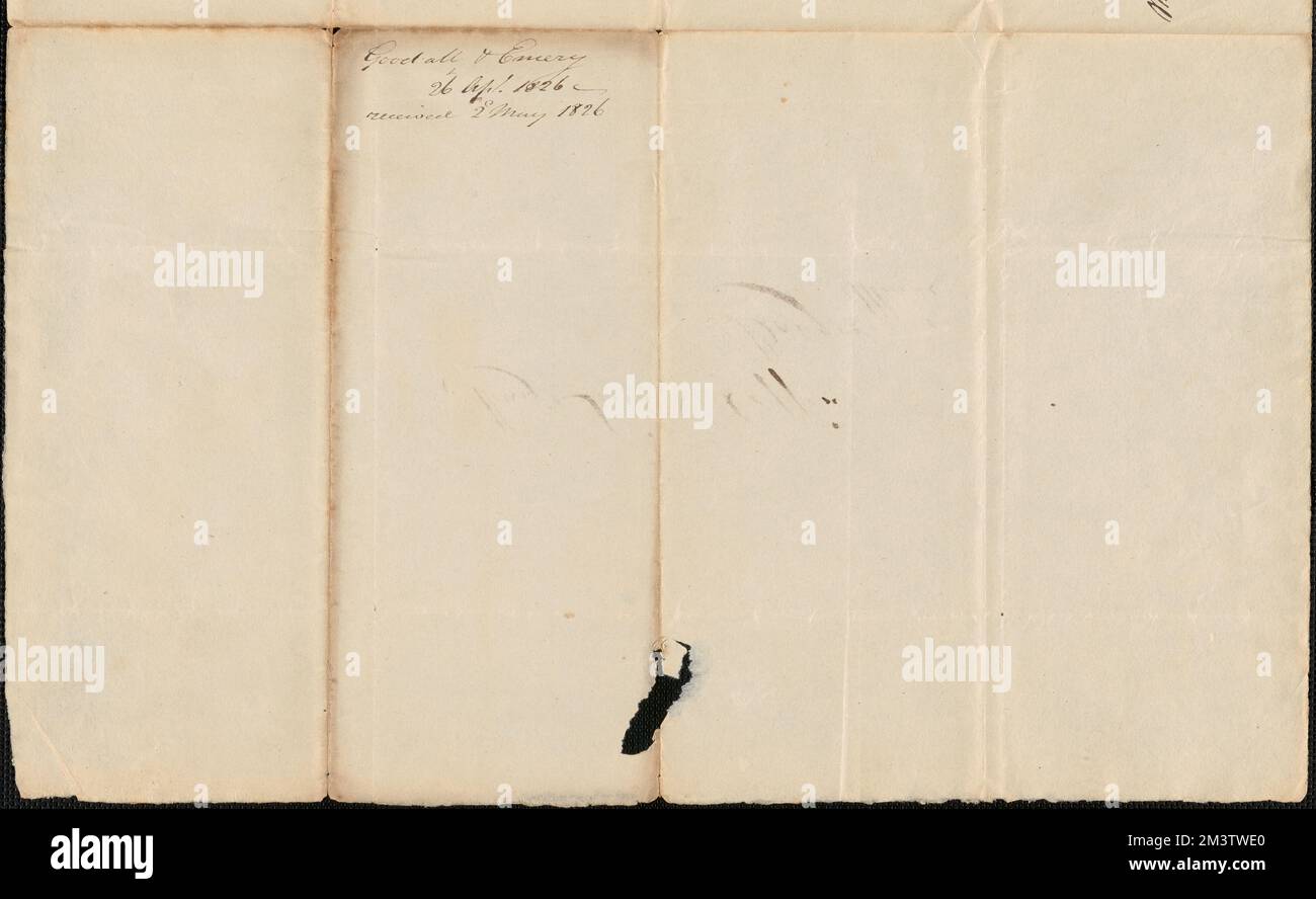 Solomon Goodall e Nehemia Emory a James Irish e George Coffin, 26 aprile 1826 , Public Land Sales, Stati Uniti, Massachusetts, Politica e Governo, 1775-1865, Maine, Politica e Governo, 1775-1865, Stati Uniti, Storia, Rivoluzione, 1775-1783, Reclami, Canada, Frontiere, Stati Uniti Foto Stock