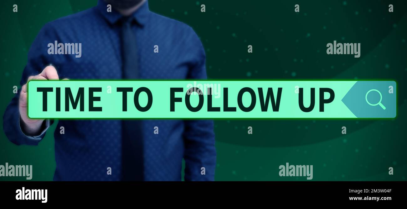 Ispirazione che mostra il tempo di registrazione per il follow-up. Vetrina aziendale richiesta dell'attività precedente o continuazione delle informazioni Foto Stock