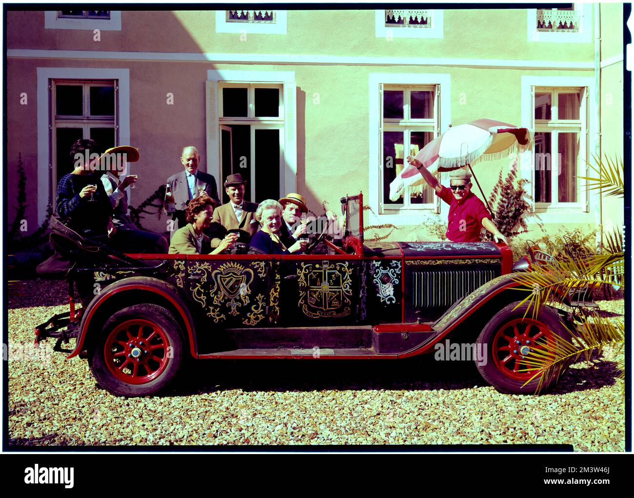 St Maurice, la Fiat 1926 , Automobiles. Samuel Chamberlain Fotografia negatives Collection Foto Stock