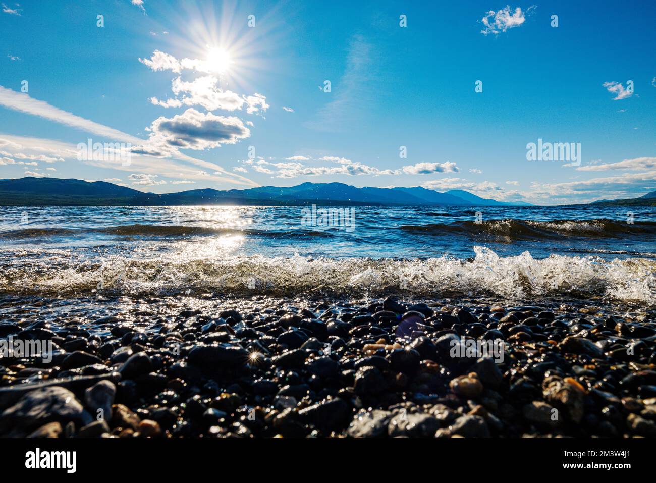 Lago Tutshi; Columbia Britannica; Canada Foto Stock