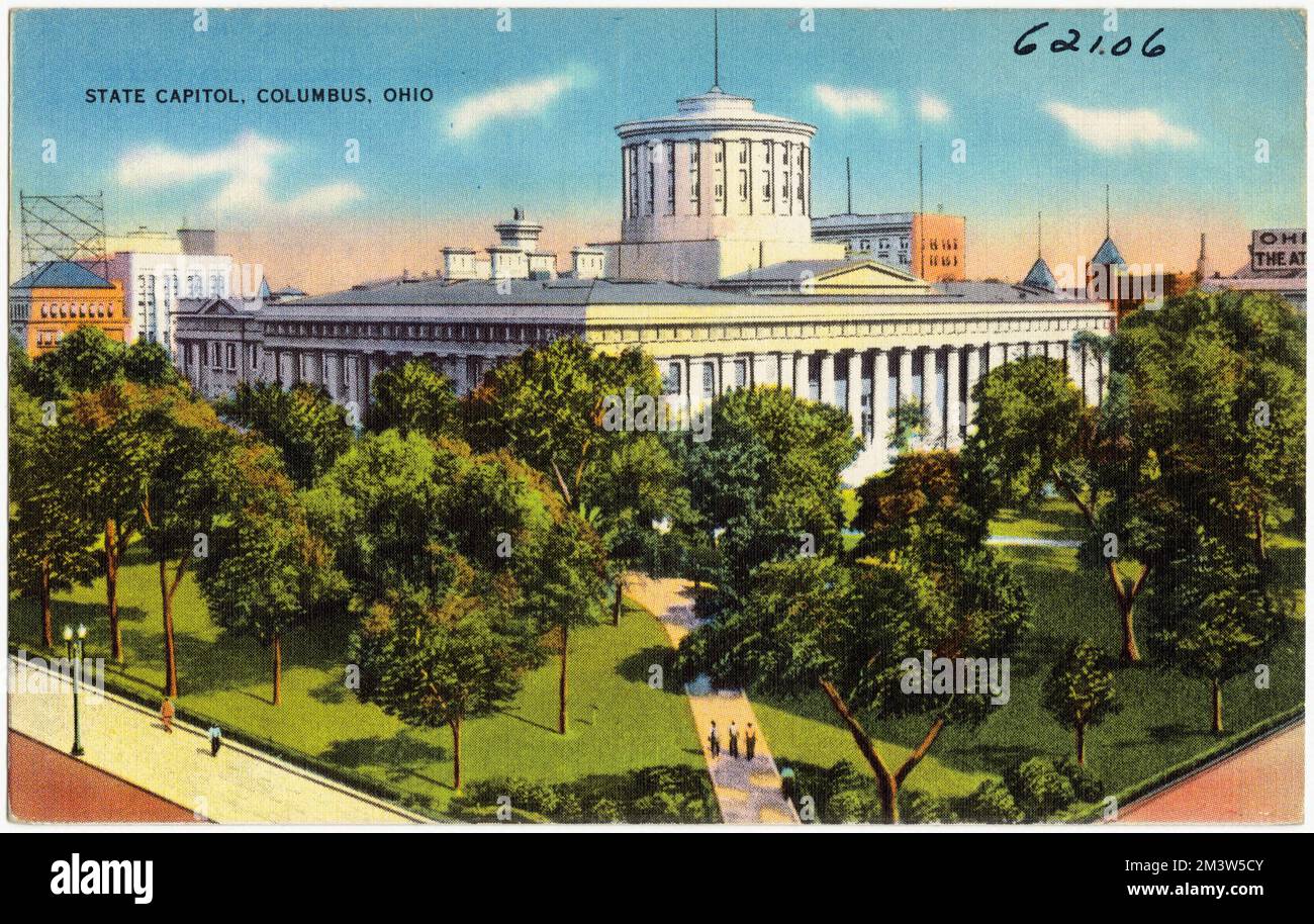 State Capitol, Columbus, Ohio, Capitols, Tichnor Brothers Collection, Cartoline degli Stati Uniti Foto Stock