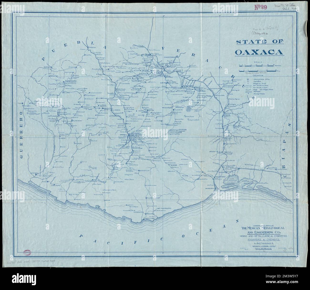 Stato di Oaxaca , Oaxaca Messico : Stato, Mappe Norman B. Leventhal Map Center Collection Foto Stock