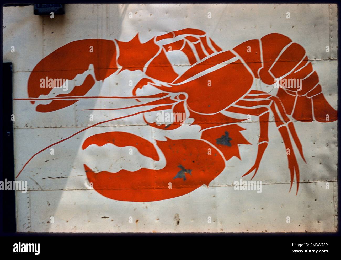 Disegno a stencil di un'aragosta, Lobsters. Collezione Edmund L. Mitchell Foto Stock