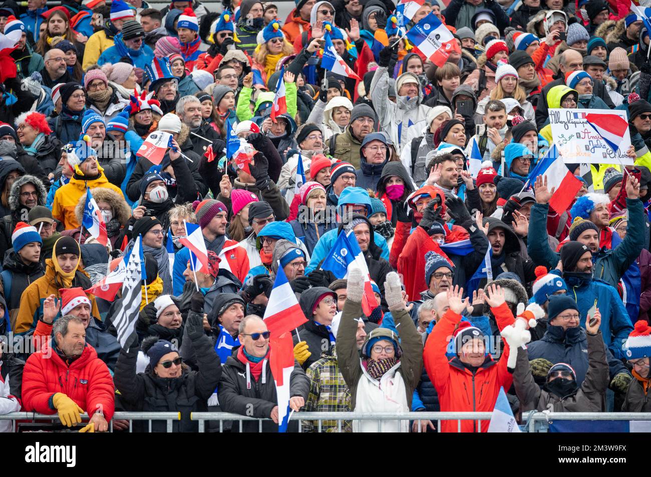 Ambiance durante la BMW IBU World Cup 2022, Annecy - le Grand-Bornand, Women's Sprint, il 16 dicembre 2022 a le Grand-Bornand, Francia - Foto: Florian Frison/DPPI/LiveMedia Foto Stock