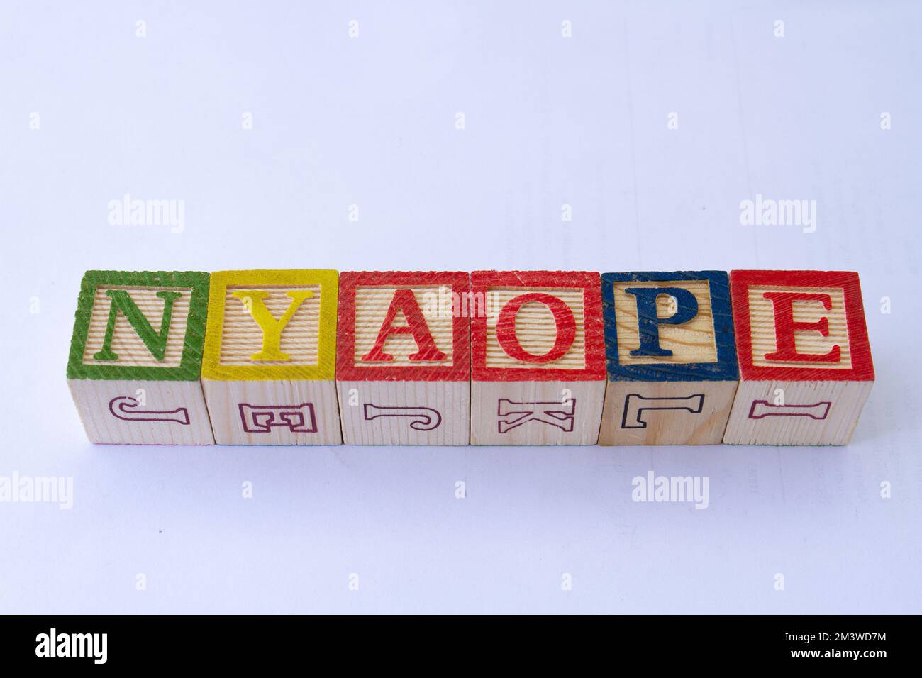 Il termine nyaope viene visualizzato visivamente su uno sfondo chiaro con spazio di copia Foto Stock
