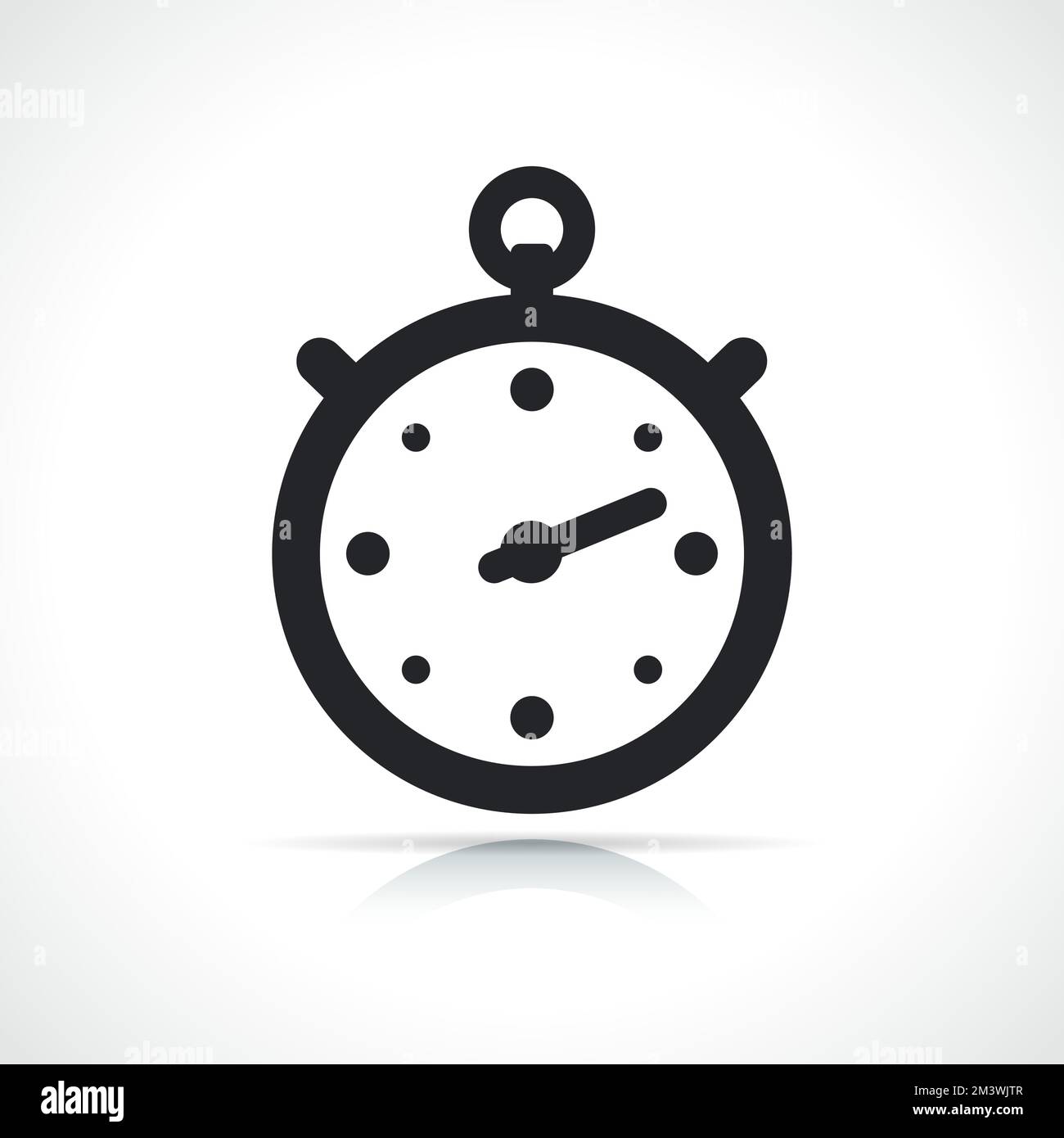 Immagine dell'icona nera del cronometro o del timer Illustrazione Vettoriale