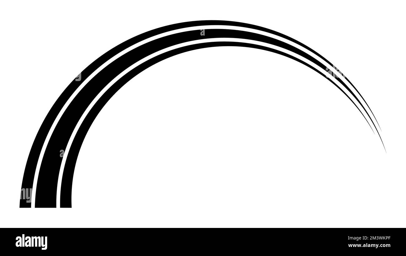 Logo Swoosh Swish, forma dinamica con icona circolare, modello sportivo a forma di onda Illustrazione Vettoriale