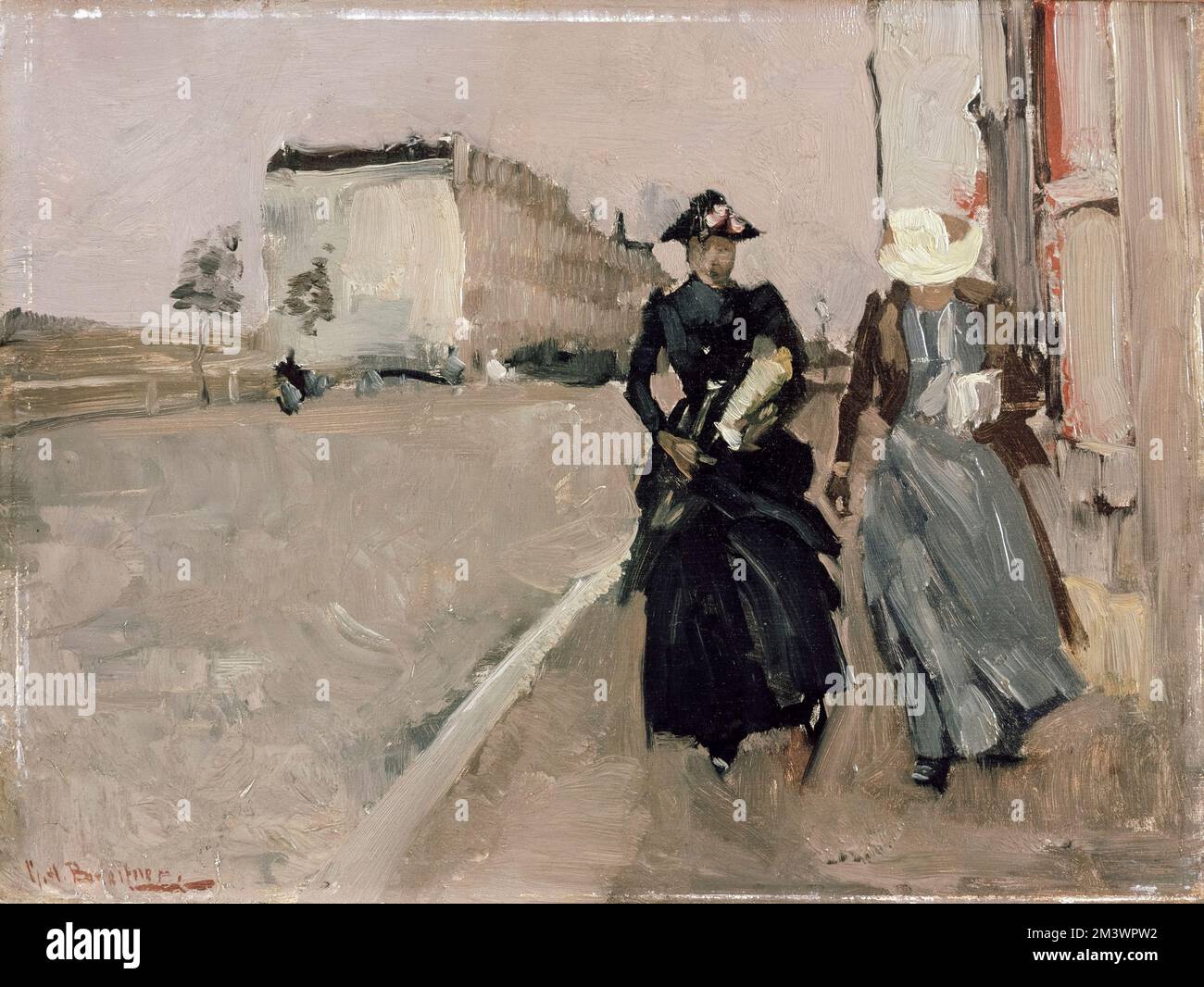 George Hendrik Breitner pittura, busto di vento, olio su tela, 1886-1898 Foto Stock