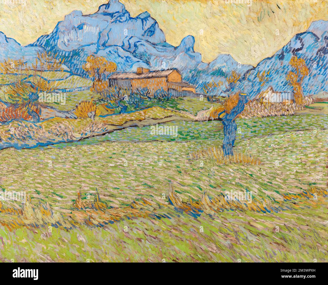 Vincent van Gogh, Un prato in montagna: Le Mas de Saint-Paul o, campi di grano in un paesaggio montano, pittura in olio su tela, 1889 Foto Stock