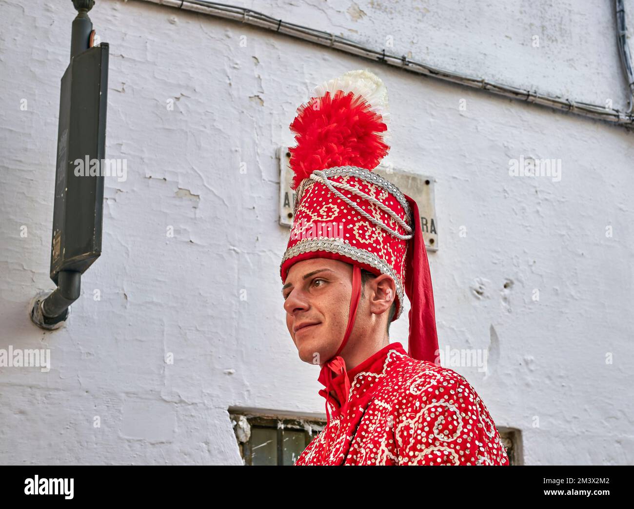 Puglia Puglia Italia. Ostuni. Festival di San Orontio. La 'cavalcata', una processione di cavalli per le strade della città Foto Stock