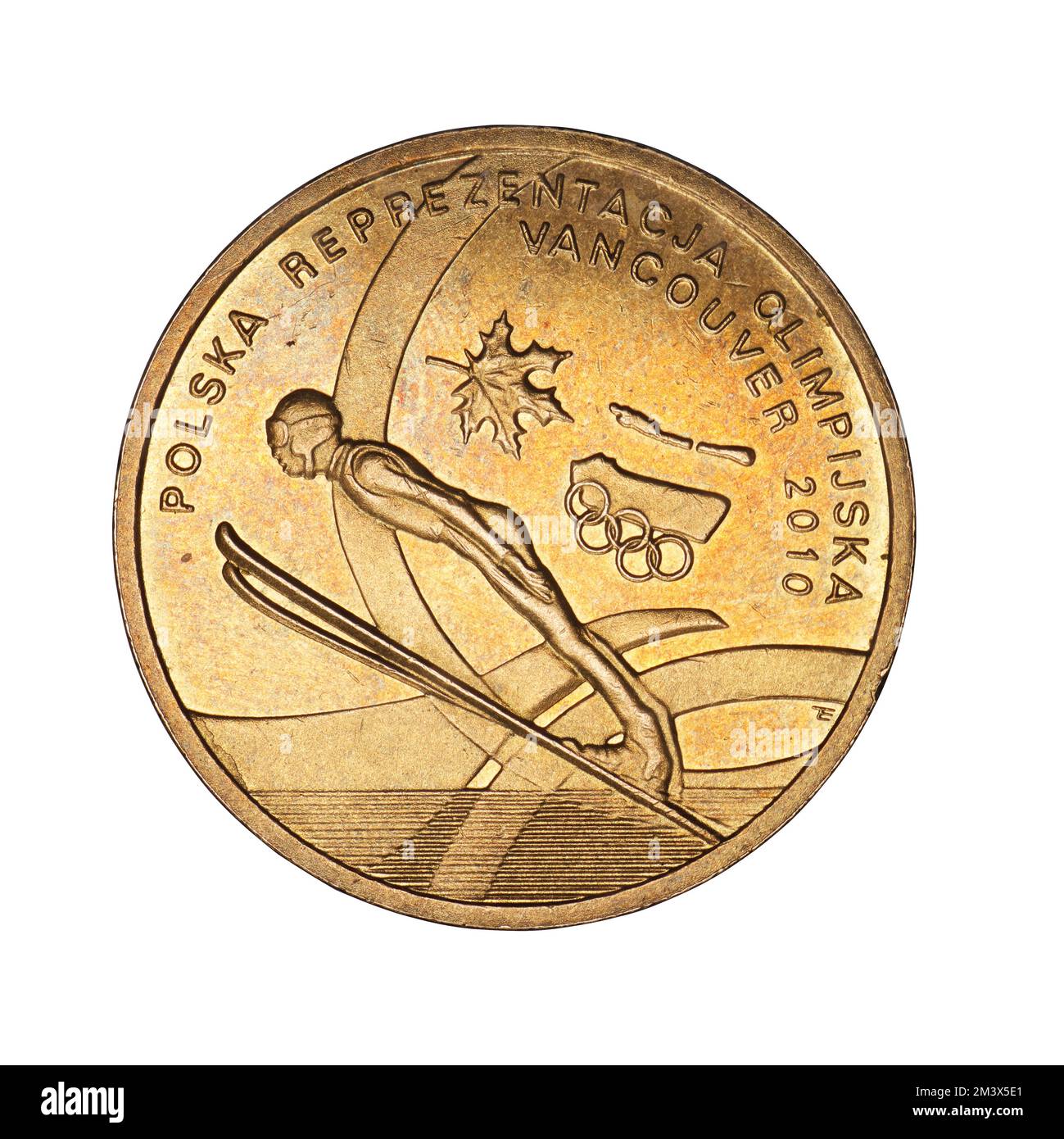 Moneta commemorativa polacca dal salto con gli sci Foto Stock