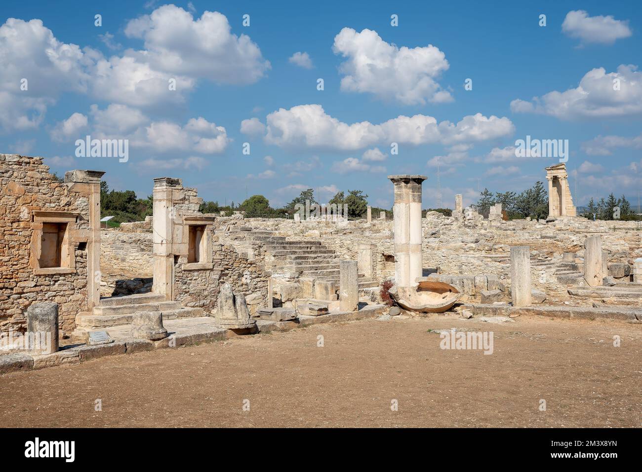 Rovine del Santuario di Apollo Hylates, isola di Cipro Foto Stock