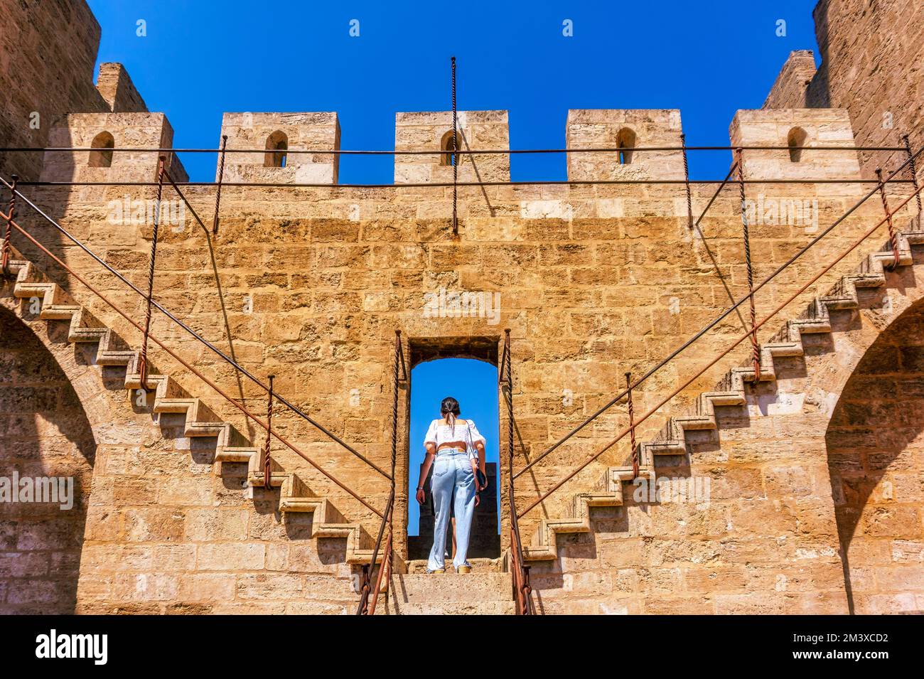 Torres de Serranos a Valencia, Spagna Foto Stock