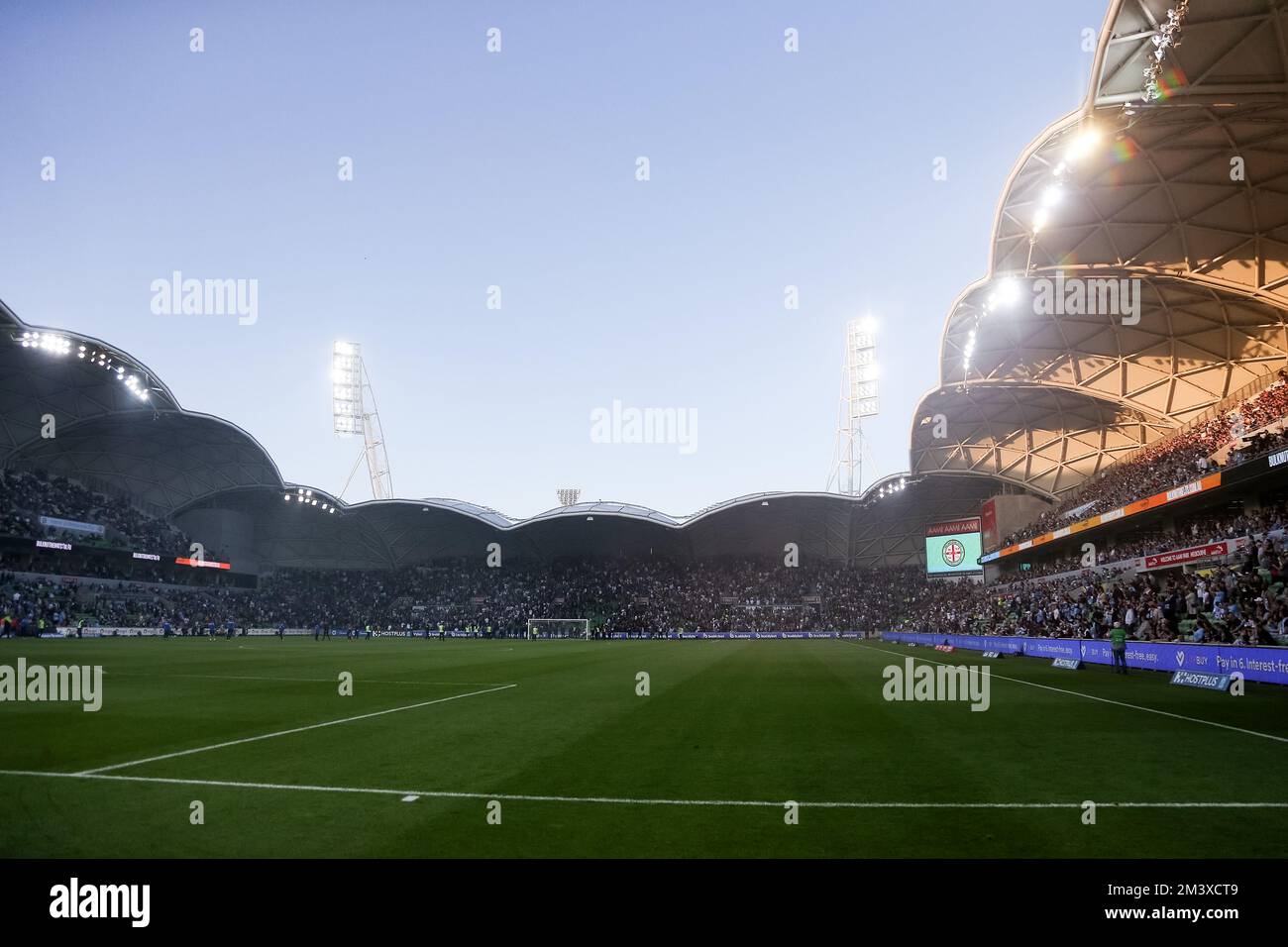 Melbourne, Australia, 17 dicembre 2022. Una vista del Parco AAMI dopo che la partita fu cancellata durante la partita di calcio maschile della A-League tra Melbourne City e Melbourne Victory all'AAMI Park il 17 dicembre 2022 a Melbourne, Australia. Credit: Dave Hewison/Speed Media/Alamy Live News Foto Stock