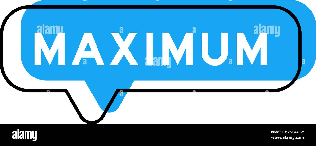 Banner vocale e ombreggiatura blu con parola massima su sfondo bianco Illustrazione Vettoriale