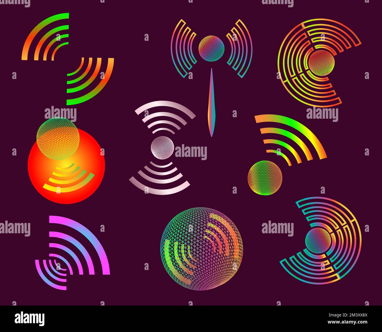 Stagione celebrazione internet Wi-fi comunicare sito web di networking condivisione astratto sfondo vettore illustrazione Illustrazione Vettoriale