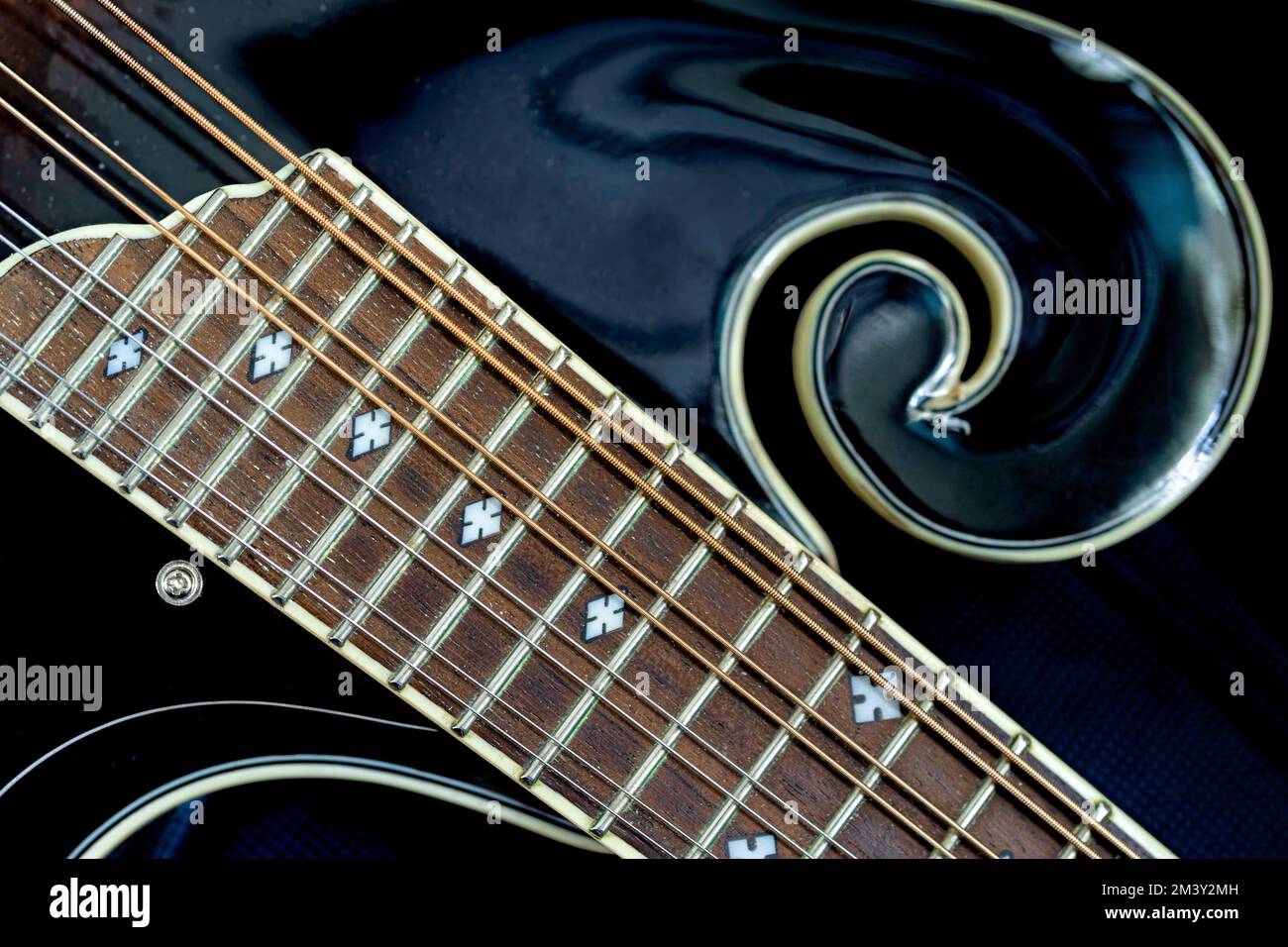 Primo piano di un mandolino. Foto Stock
