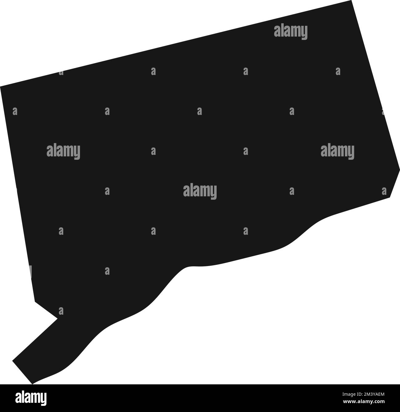 Silhouette del confine dello stato del Connecticut. Illustrazione Vettoriale