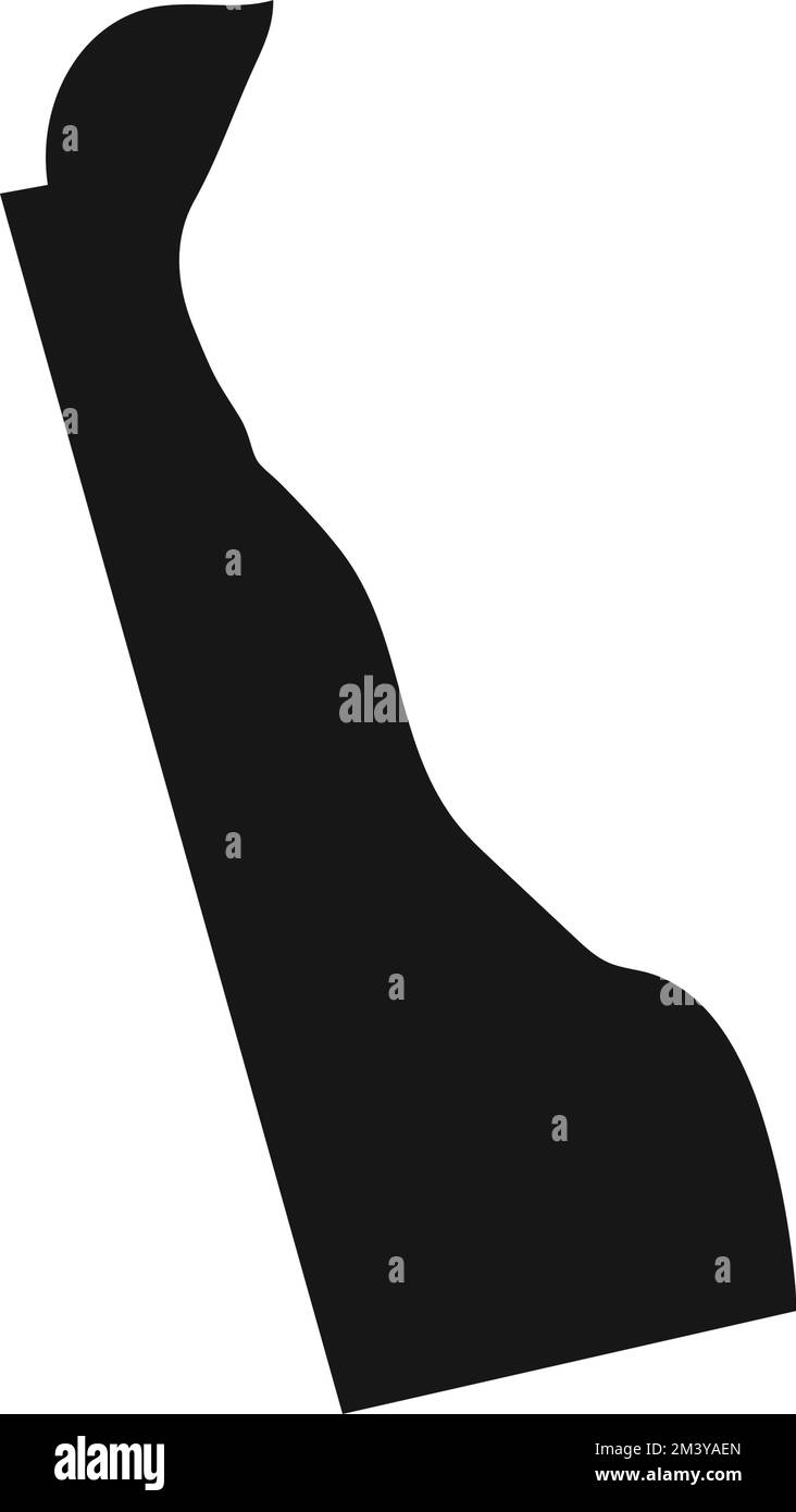 Silhouette del bordo dello stato del Delaware. Illustrazione Vettoriale