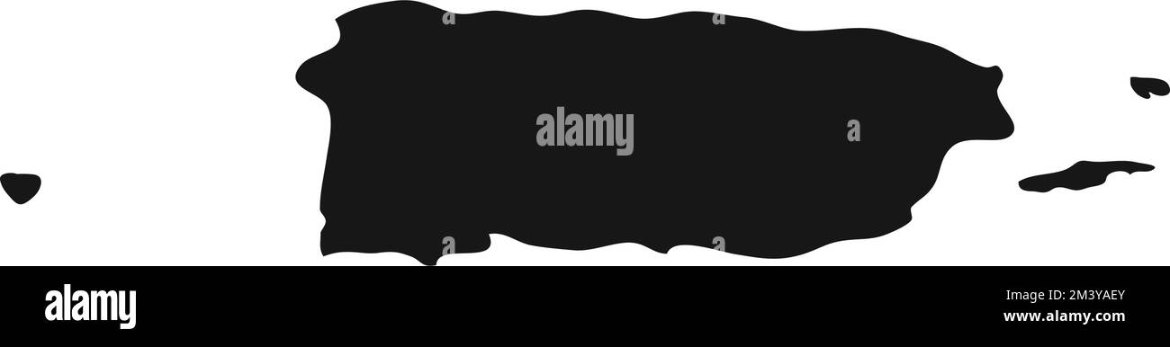 Silhouette semplificata del confine dell'isola di Puerto Rico. Illustrazione Vettoriale
