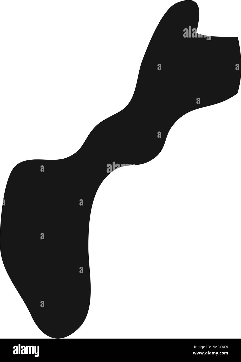 Silhouette semplificata del confine dell'isola delle Samoa Americane. Illustrazione Vettoriale