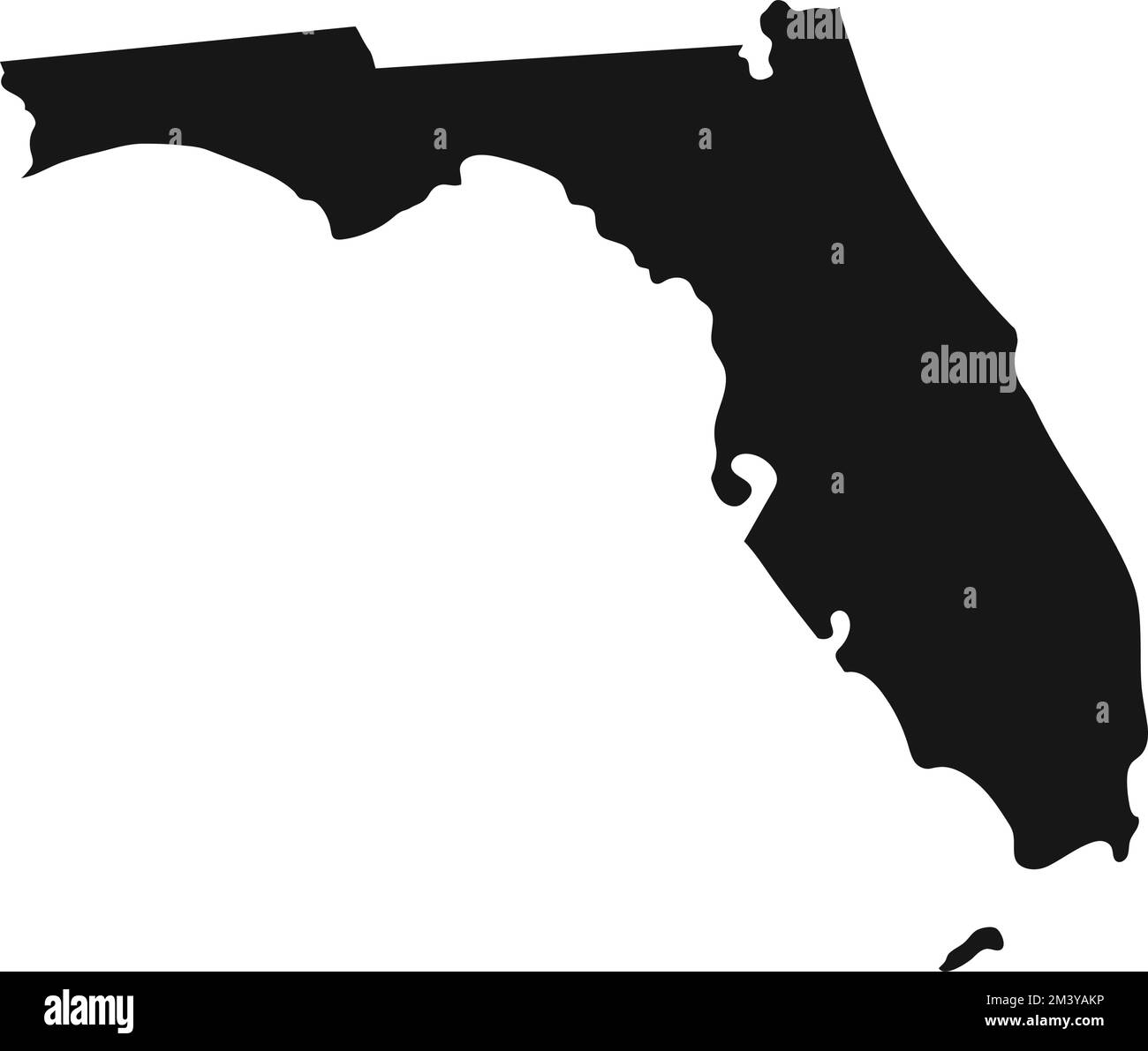 Silhouette del confine dello stato della Florida. Illustrazione Vettoriale